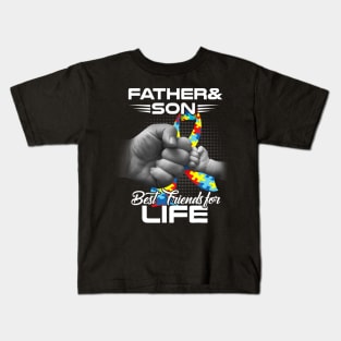 Autism Dad Father & Son Best Friends for Life Matching Kids T-Shirt